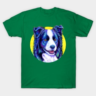 Colorful Border Collie Dog T-Shirt